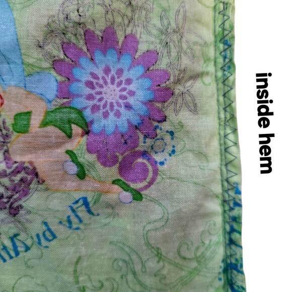 1Tinkerbell Pillowcase Standard 20x29 Fairy Tink Pixie Dust Flowers Green Purple - Picture 10 of 11